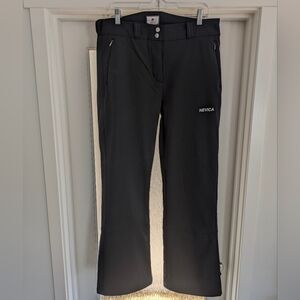 Women's Devine Snow Pants Us 10 Black Fleece Lined Water Resistant Ski Skiing